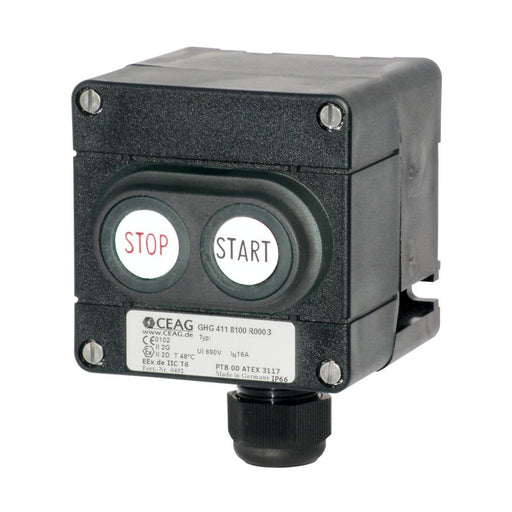 Ceag Sicherheitst - Befehls- und Meldegeräte-Kombination im Gehäuse Doppeldrucktaster GHG 411 8100 R0009