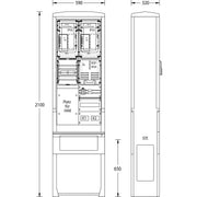 uesa - Zähler-Komplettschrank Zähleranschlußsäule ZAS-S-2-TSG We.Weser 2100x590x320mm
