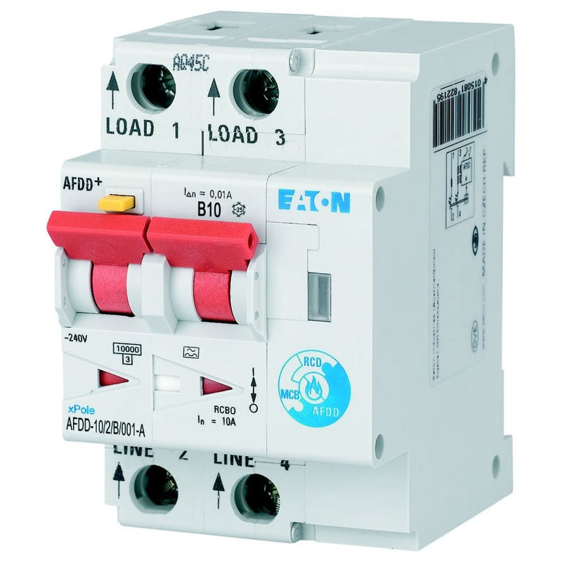 Eaton - Kombination FI-Schalter/Leitungsschutzschalter mit Zusatzeinrichtung Brandschutzschalter AFDD-10/2/B/001-A 2polig, B10A, 10mA