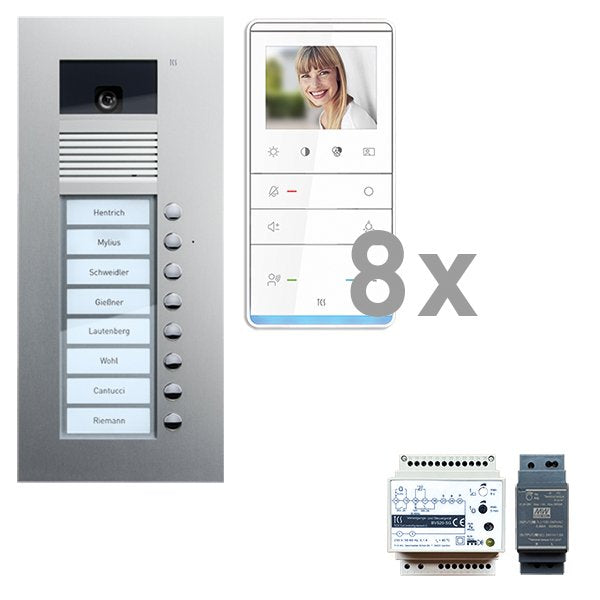 TCS Tür Control - Türsprech-Set Videosprechanlgenset color PVU17080-0010 8 Tasten UP,Freispr