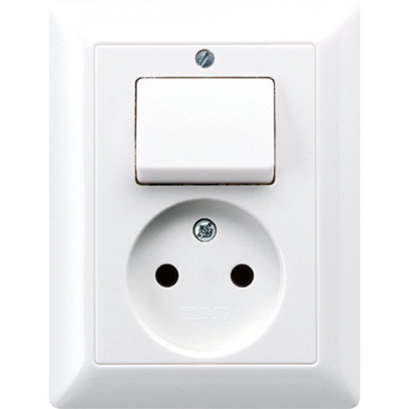 Jung - Schalter-/Steckdosenkombination Schalter+Steckdose AS 5546 EU WW