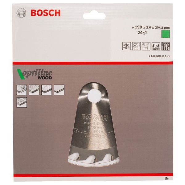 Bosch - Kreissägeblatt PRO Wood Kreissägeblatt, 2608640612 190 x 2,6 x 20 mm