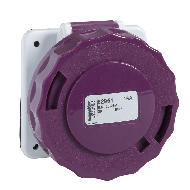 Schneider Electric - CEE-Anbausteckdose (IEC 60309) Industriesteckdose 82952 gerade, 16A, 3-polig − 1 Stück