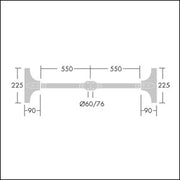 Thorn - Mechanisches Zubehör/Ersatzteile für Leuchten Doppelausleger OLSYS1 BRX2#96262301 1000MM MTP ALU