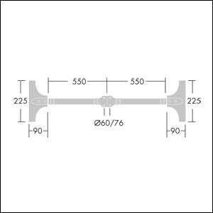 Thorn - Mechanisches Zubehör/Ersatzteile für Leuchten Doppelausleger OLSYS1 BRX2#96262301 1000MM MTP ALU