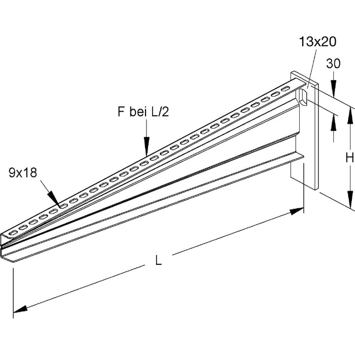 Rico - Ausleger für Kabeltragsystem Ausleger 16B2-700-V L=716mm  − 1 Stück
