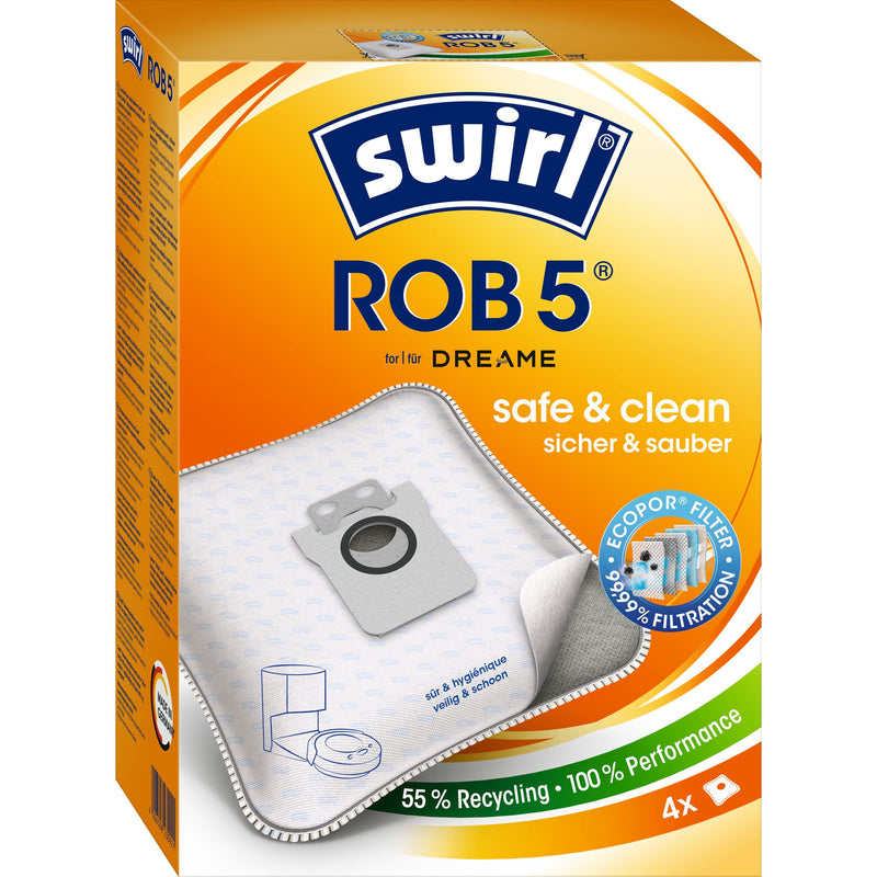 Swirl - Zubehör/Ersatzteile für Bodenpflege Staubbeutel ROB 5 EcoPor VE4 für Dreame,Eufy,etc. − 3 Packung