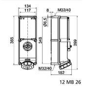 Bals Elektrotech - CEE-Steckdose abschaltbar, abgesichert (IEC 60309) Wandsteckdose abschaltbar 17026 verriegelt abgesich