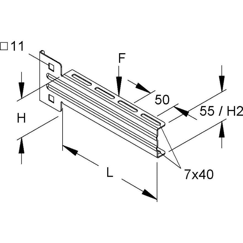 Niedax - Ausleger für Kabeltragsystem Ausleger KTUM 400 H=83mm,B=405mm