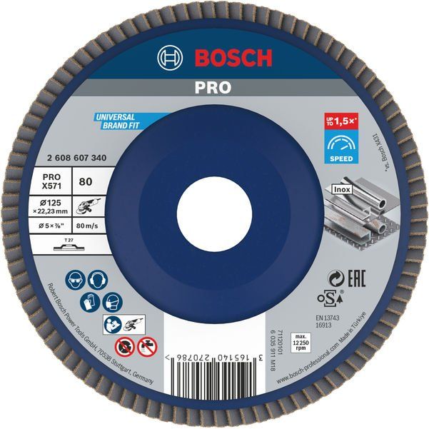 Bosch - Trenn-/Schleifscheibe PRO X571 2608607340 Fächerschleifscheibe