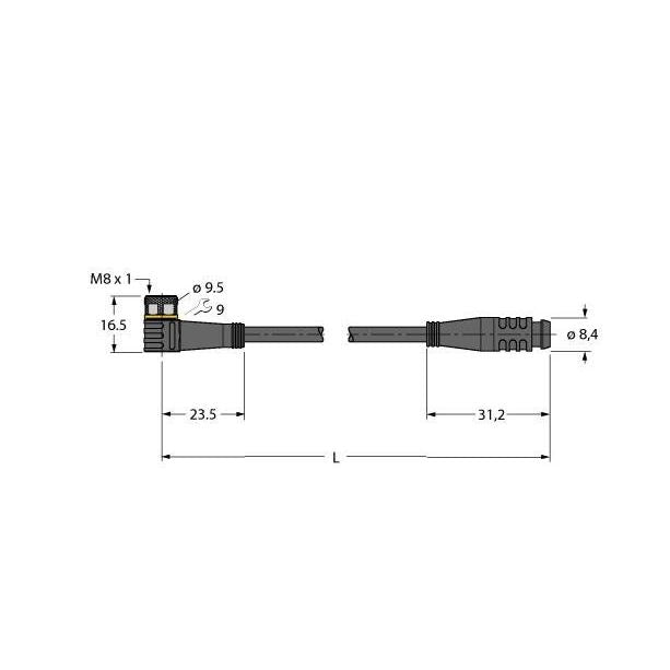 Turck - Konfektioniertes Sensor-Aktor-Kabel Aktuator- u. Sensorleitung PKW4M-0.2-PSG3S/TXL PUR − 1 Stück
