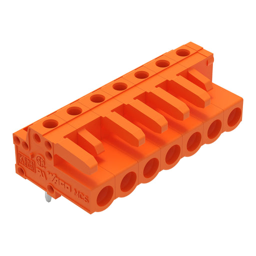 WAGO - Leiterplattensteckverbinder THT-Federleiste abgewink. 232-267 Maß 5,08mm,orange − 50 Stück