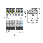WAGO - Kabelsteckverbinder für Leiterplattensteckverbinder 1-Leiter-Federleiste 2231-202/008-000 Push-inCAGECLAMP,gr − 100 Stück