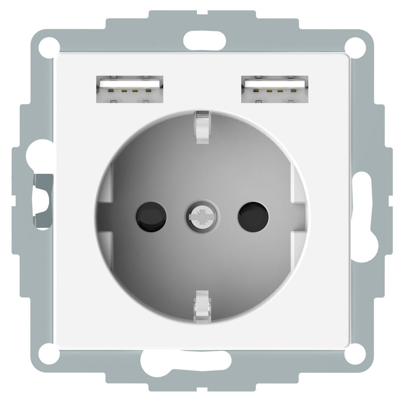 Elso - Steckdose Schutzkont.Steckdose m.USB ELG365344 Ladeg.16A/AC250V rw