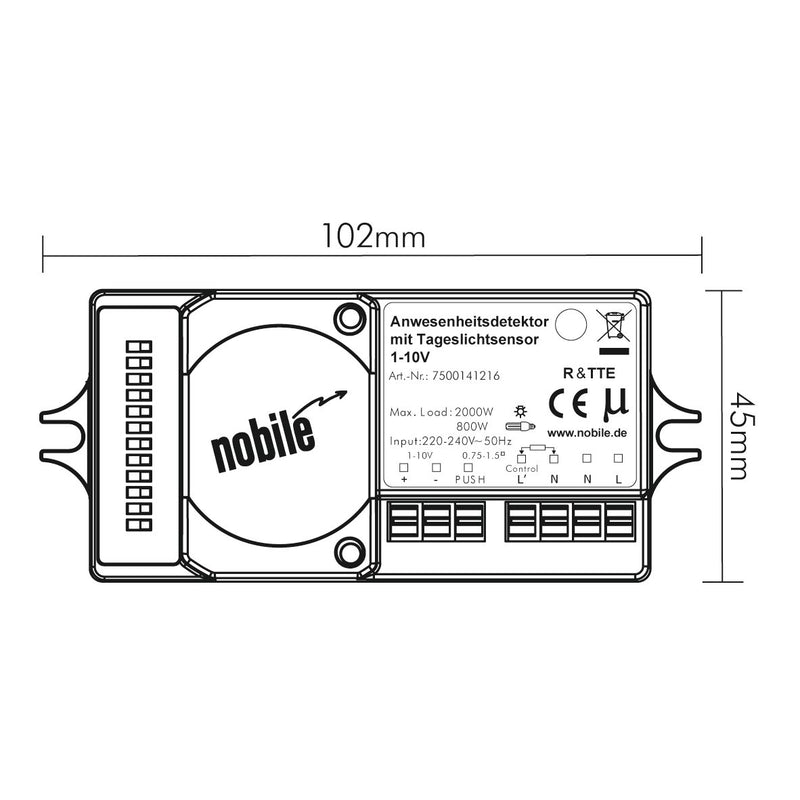 Nobile - Lichtregelsystemkomponente Anwesenheitsdetektor 7500141216