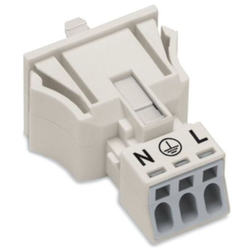 WAGO - Geräteanschluss für steckbare Gebäudeinstallation Snap-In-Stecker 890-733 3-polig,Kod. A,weiß − 50 Stück