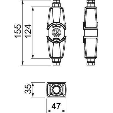 OBO Bettermann - Schutz-/Trennfunkenstrecke für Blitzschutz Trennfunkenstrecke EX ISG H 16x4,5x3,5 sw