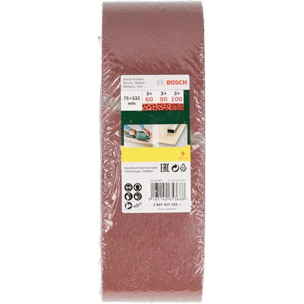 Bosch - Schleifpapierset Schleifband-Set für 2607017155 Bandschleifer