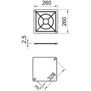OBO Bettermann - Deckel für Dose/Gehäuse für Montage in der Wand/Decke Kastendeckel Unterputz UV 250 D 260x260x2,5, weiß − 5 Stück