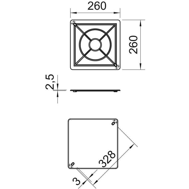 OBO Bettermann - Deckel für Dose/Gehäuse für Montage in der Wand/Decke Kastendeckel Unterputz UV 250 D 260x260x2,5, weiß − 5 Stück