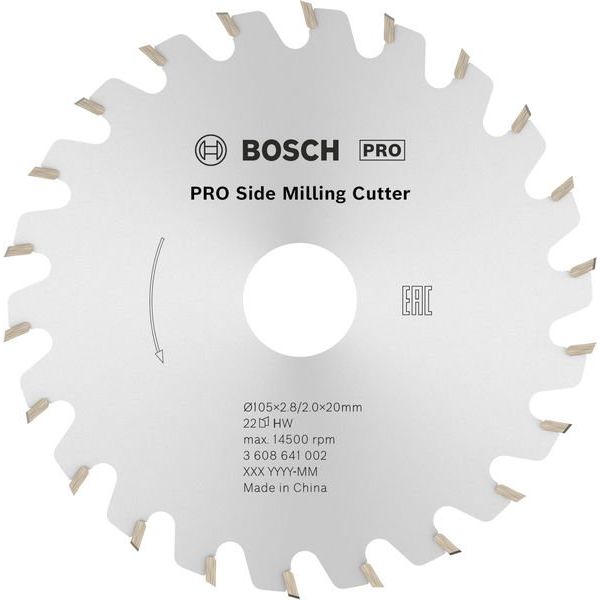 Bosch - Fräser PRO Scheibenfräser, 105 x 3608641002 20 x 2,8 mm 22 Zähne
