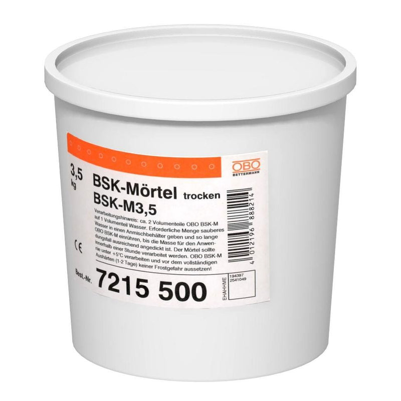 OBO Bettermann - Brandschutzbeschichtung/-bandage/-schaum/-dichtstoff Brandschutzkanal-Mörtel BSK-M 3,5kg, grau