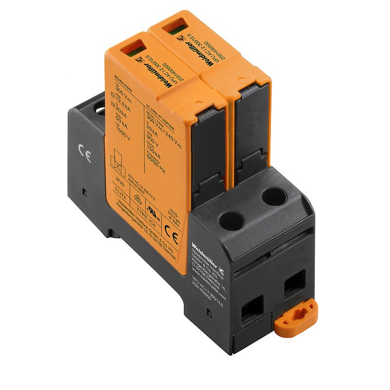 Weidmüller - Überspannungsableiter für Energietechnik/Stromversorgung Überspannungsschutz VPU AC I 2 300/12.5 AC, 230 V