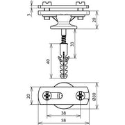 DEHN - Leitungshalter für Blitzschutz Leitungshalter FBHZS30IGM8 #275230 f. Fl -30mm St/tZn