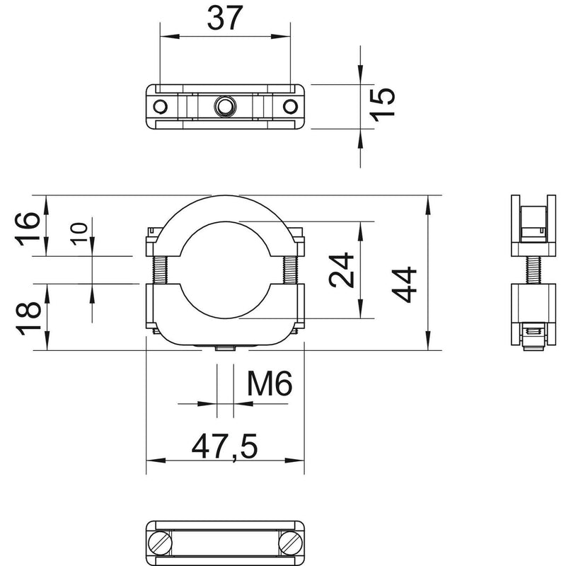 OBO Bettermann - Befestigungsschelle für Kabel/Rohre Blitz-Iso-Schelle 3021 LGR M6,lgr