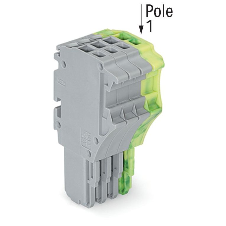 WAGO - Ein- und mehrpolige Klemmenleiste 1-Leiter-Federleiste 2020-104/000-036 1,5 mm²,gr/gn-ge − 50 Stück