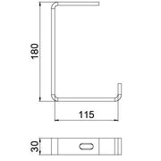 OBO Bettermann - Wand- und Deckenbügel für Kabeltragsystem Abhängebügel Flachstahl AHB 100 FTK SW B100mm Stahl PES135