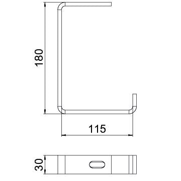 OBO Bettermann - Wand- und Deckenbügel für Kabeltragsystem Abhängebügel Flachstahl AHB 100 FTK SW B100mm Stahl PES135