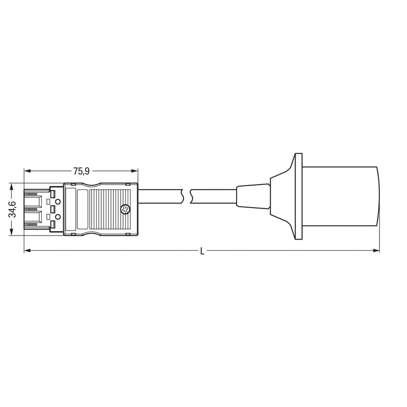 WAGO - Konfektionierte Leitung für steckbare Gebäudeinstallation konfekt. Übergangsleitung 771-8993/1004-051 Eca,Stecker