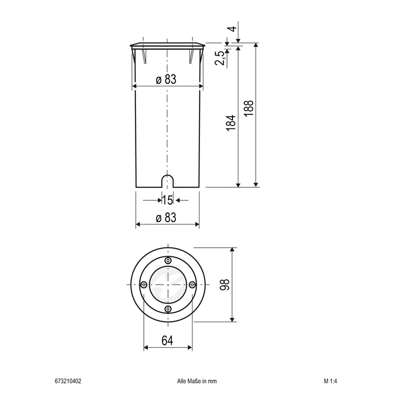 EVN Lichttechnik - Bodeneinbauleuchte mit LM 673210402 IP66