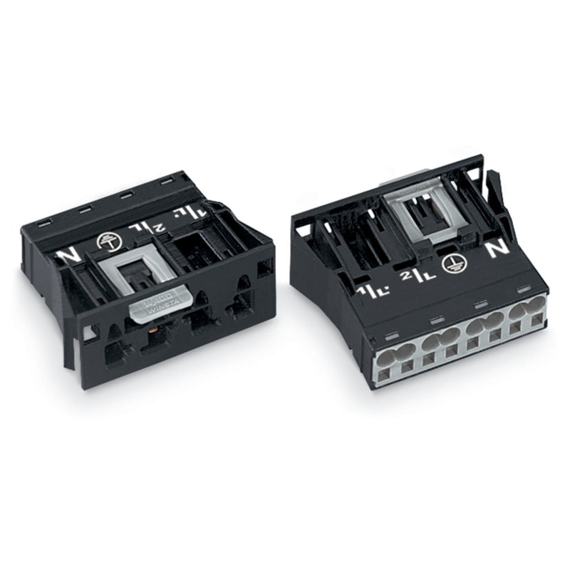 WAGO - Geräteanschluss für steckbare Gebäudeinstallation Snap-In-Stecker 770-714 4-polig,Kod. A,sw − 100 Stück