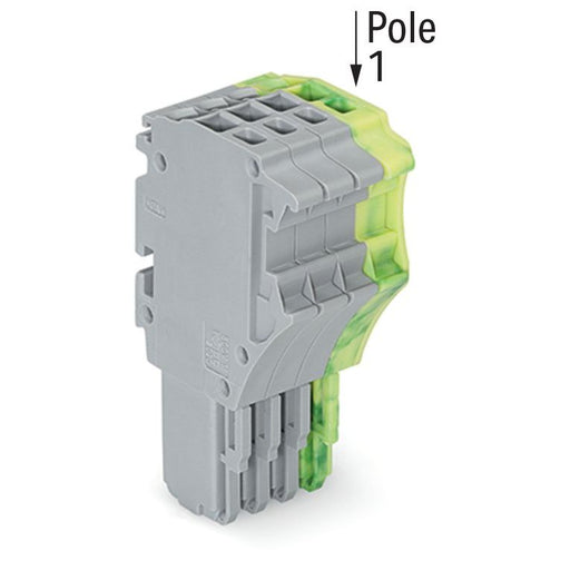 WAGO - Ein- und mehrpolige Klemmenleiste 1-Leiter-Federleiste 2020-104/000-036 1,5 mm²,gr/gn-ge − 50 Stück