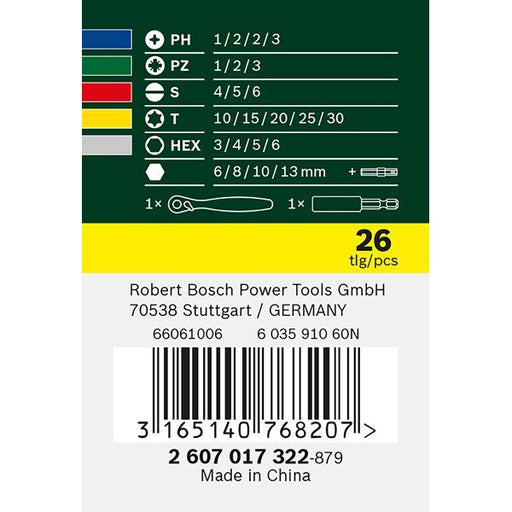 Bosch Power Tools - Werkzeugset Schrauberbit- und 2607017322 Ratschen-Set − 1 Stück by Bosch Power Tools
