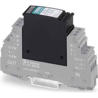 Phoenix Contact - Überspannungsableiter für Informations-/MSR-Technik PLUGTRAB PT-Schutzstecker PT 2X1-24AC/FM-ST mit Statusanzeige un − 10 Stück