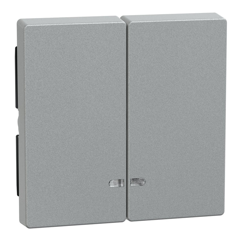 Merten - Abdeckung/Bedienelement für Installationsschalterprogramme Doppelwippe alu MEG3420-0460 Kontrollfenster