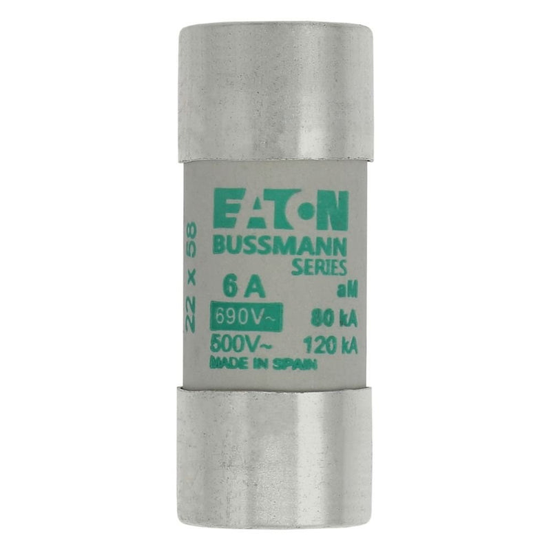 Eaton - Zylindrische Sicherung Sicherungseinsatz Nieders. CYLINDRICA#C22M6 6A AC 690V 80kA − 10 Stück