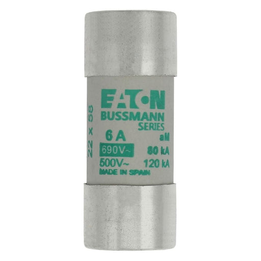 Eaton - Zylindrische Sicherung Sicherungseinsatz Nieders. CYLINDRICA#C22M6 6A AC 690V 80kA − 10 Stück