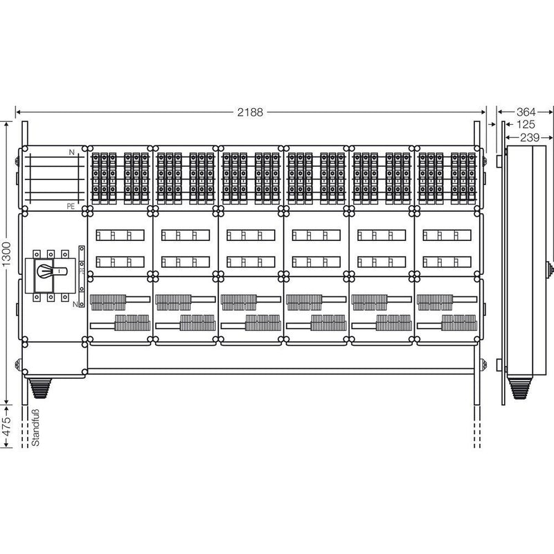 Hensel - Verteilerschrank für Energieversorgung Ladeverteiler Mi EV 11kW 36100 f.36 Ladep. a 11kW