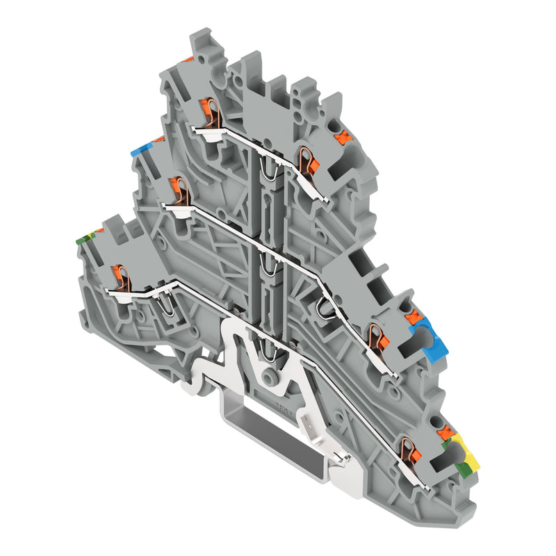 WAGO GmbH & Co. KG - Durchgangs-Reihenklemme Dreistockklemme 2200-3217 Drücker,gr − 40 Stück