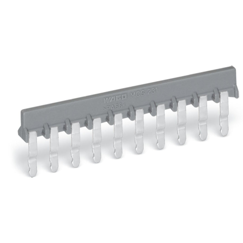 WAGO - Querverbinder/Brücker für Reihenklemme Brücker f.Leitereinführung 231-910 10-fach,grau − 25 Stück