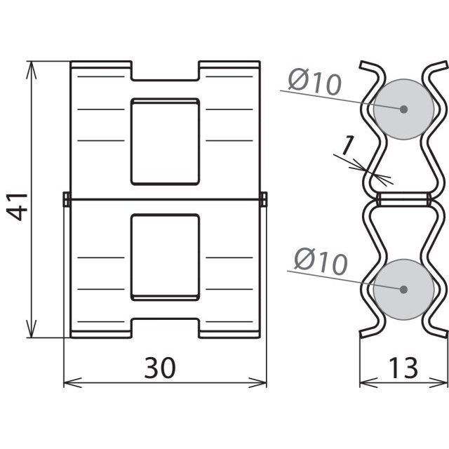 DEHN - Verbinder für Blitzschutz Bewehrungsklemme DC BK 10 RD10STBLANK DEHNclip