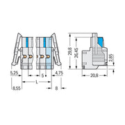 WAGO - Kabelsteckverbinder für Leiterplattensteckverbinder 2-Leiter-Federleiste 721-2111/037-000 CAGECLAMP,2,5mm²,lgr − 25 Stück