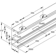 Niedax - Geräteeinbaukanal Gerätekanal-Unterteil DKU 170-78T80 W − 6 Meter