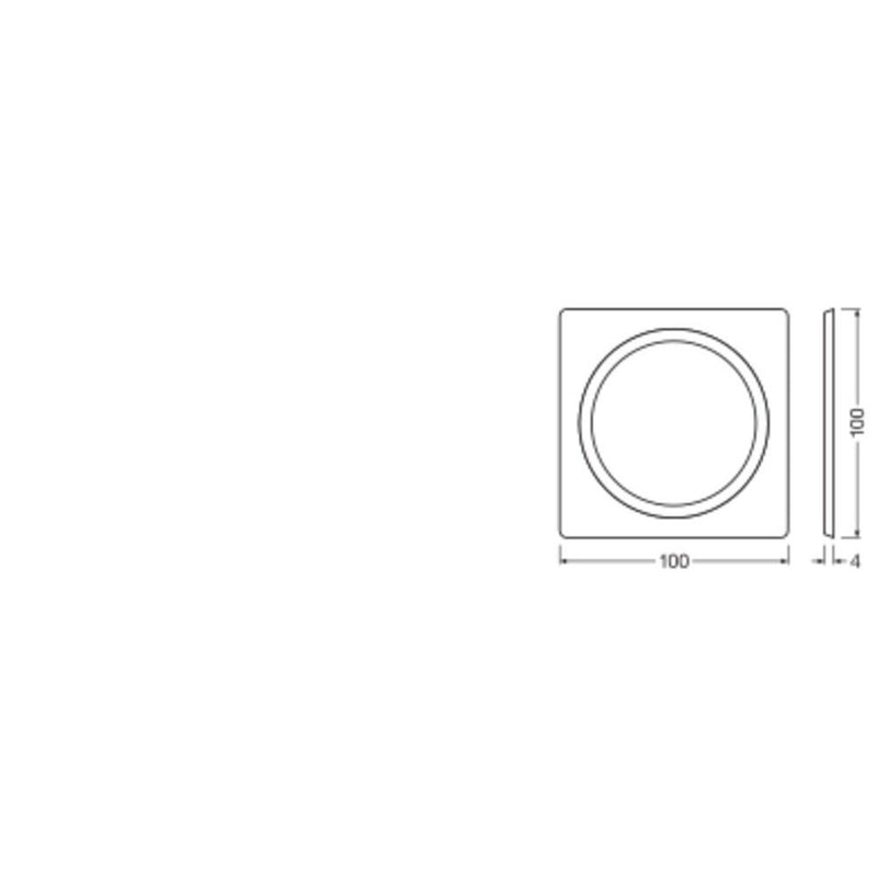 Ledvance - Mechanisches Zubehör/Ersatzteile für Leuchten Rahmen quadratisch SPOTF.100X1001XD68SI silber