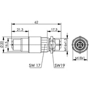 Telegärtner - Modularer Steckverbinder STX M12x1-M12x1 KU 100007538 X-kod. Cat.6A(IEC)