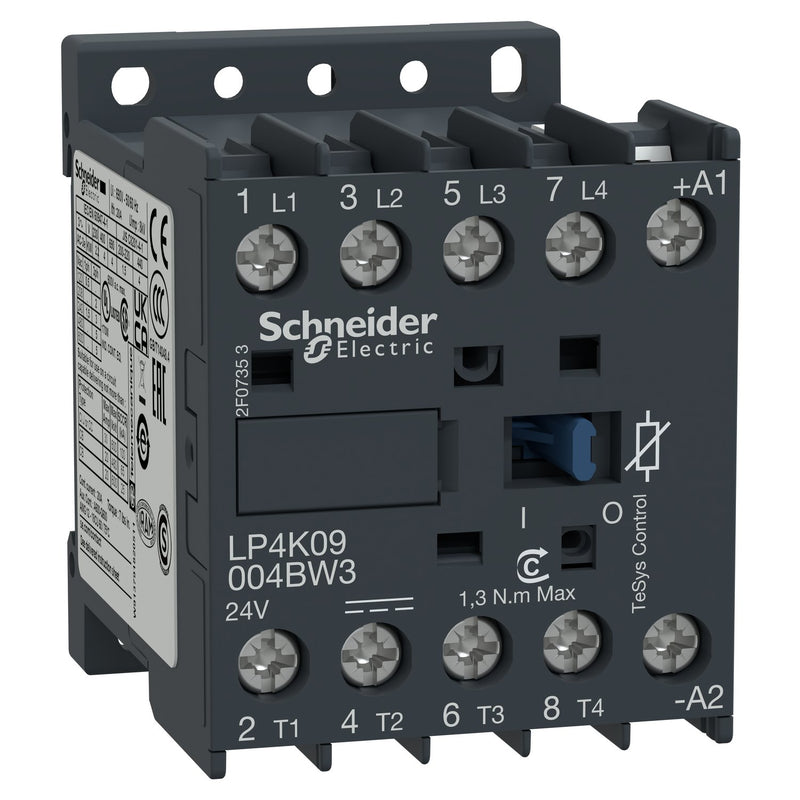 Schneider Electric - Leistungsschütz zum Schalten von Wechselstrom Schütz LP4K09004BW3 9A 24V DC m.Diode